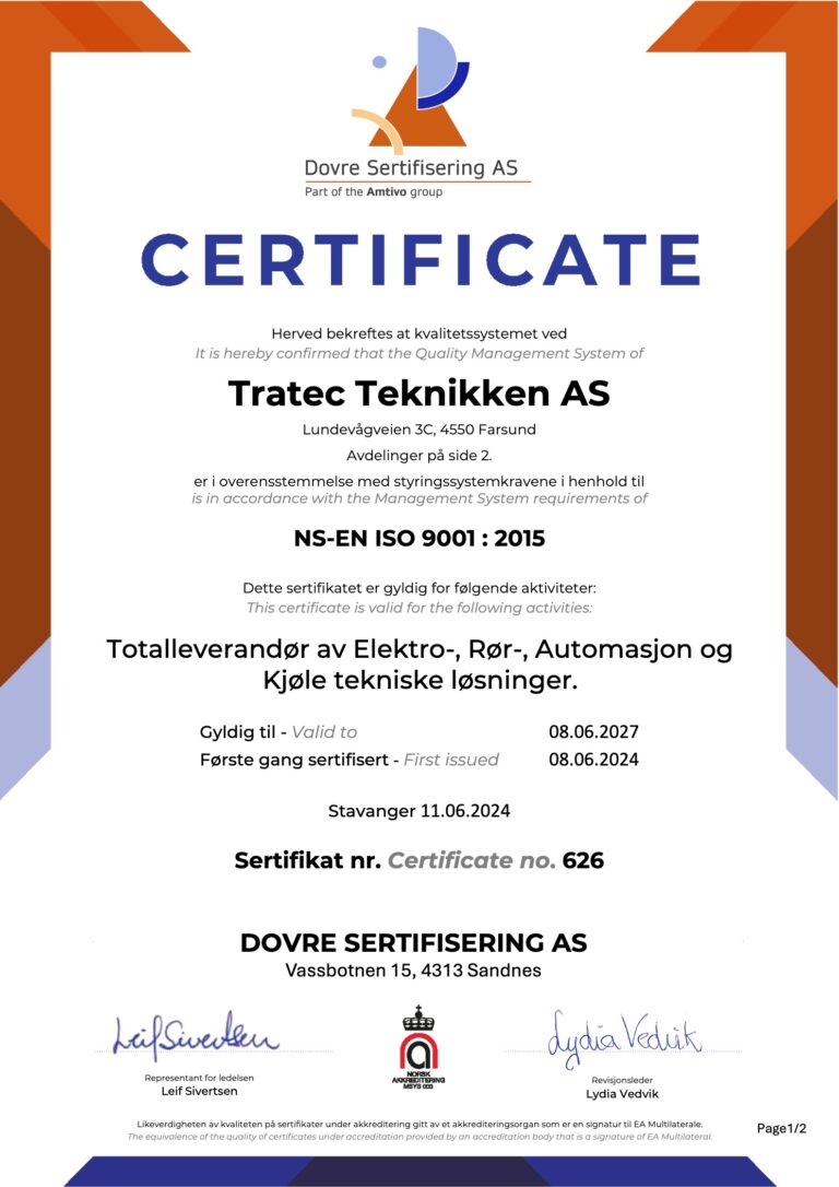 Tratec Teknikken AS ISO